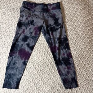 Calvin Klein Purple and Black Tie-Dye Leggings